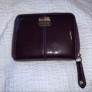 Coach Patent Leather Zip Around Wallet
